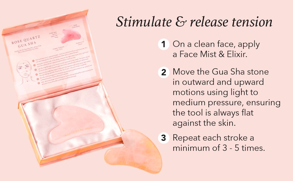 Rose Quartz Gua Sha Face Massager Natural Pink Stone 