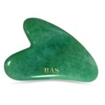 RAS Luxury Oils Jade Gua Sha Face Massage Tool for Glowing Skin & Reducing Stress & Eye Puffiness Made With Authentic Green Stone Tool To Relax Muscles, Tone Face, Reduce Fine Lines | 1 piece