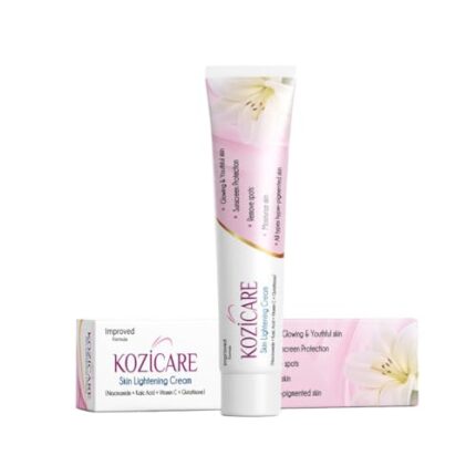 Kozicare Skin Lightening Non-Sticky Cream Lotion | Enriched with 3% Kojic Acid, 1% Alpha Arbutin, 1% Glutathione, 2% Niacinamide, 2% Vitamin C | Best for Melasma, Pigmentation, Dark/Age Spots, Uneven Skin Shade - 15gm (New Formula)