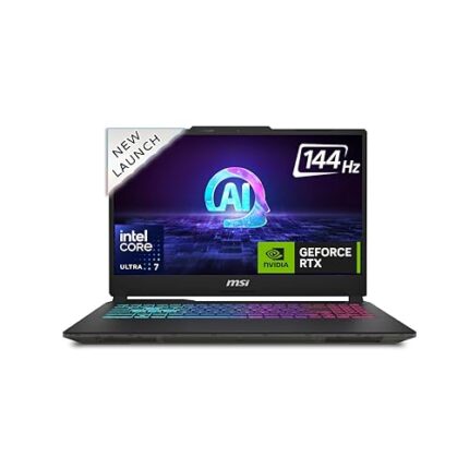 MSI Cyborg 15 AI, Intel Core Ultra 7 155H,Built-in AI, 40CM Gaming Laptop(16GB/1TB NVMe SSD/Windows 11 Home/NVIDIA GeForce RTX 4060, GDDR6 8GB/Translucent Black/1.9Kg), A1VFK-049IN