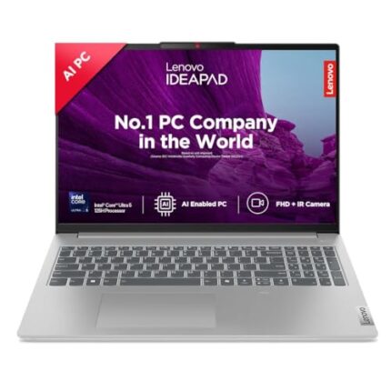 Lenovo IdeaPad Slim 5 Intel Core Ultra 5 125H Built-in AI 16" (40.64cm) WUXGA-IPS 300Nits Thin & Light Laptop (16GB/512GB SSD/Win 11/100%sRGB/MSO/1Yr ADP Free/3 month Game Pass/Grey/1.8Kg), 83DC007LIN