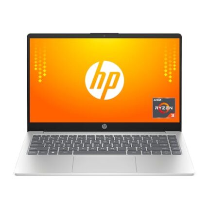 HP 14 AMD Ryzen 3 7320u (8GB DDR5 RAM/ 512 GB NVMe M.2 SSD/Windows 11 / MS Office'2021 / FHD 14" (35.6 cm) + Backlit Keyboard/Silver / 1.4 kg/Dual Speakers) em0025AU / Laptop