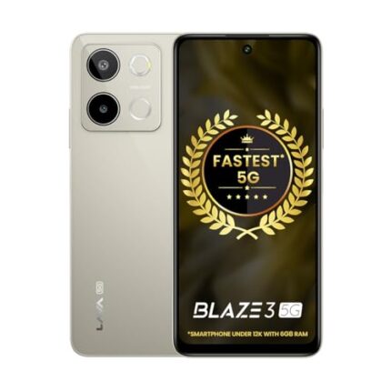 Lava Blaze 3 5G (Glass Gold, 6GB+128GB) | Segment's Fastest 5G Smartphone | Dimensity 6300 Processor | 90Hz Display | 50MP+2MP AI Camera with Vibe Light | 5000 mAh | Special Discount on All Banks