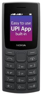 Nokia 106 Single Sim, Keypad Phone with Built-in UPI Payments App, Long-Lasting Battery, Wireless FM Radio & MP3 Player, and MicroSD Card Slot | Charcoal