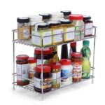 Zepdos Stainless Steel 2-Tier Kitchen Rack, Spice Rack for Kitchen, Shelf Rack Kitchen Pantry Storage Organizer, Kitchen Racks and Shelves Rack- 20D x 20W x 20H Centimeters