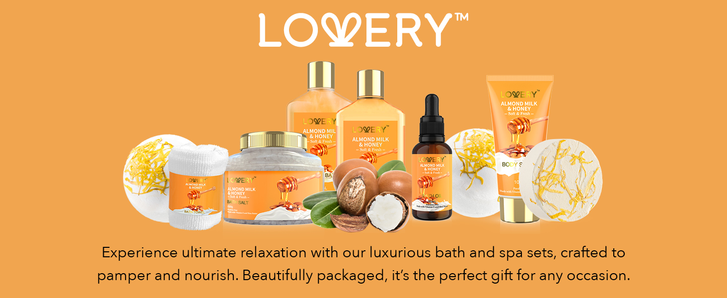 Lovery almond milk & honey bath set