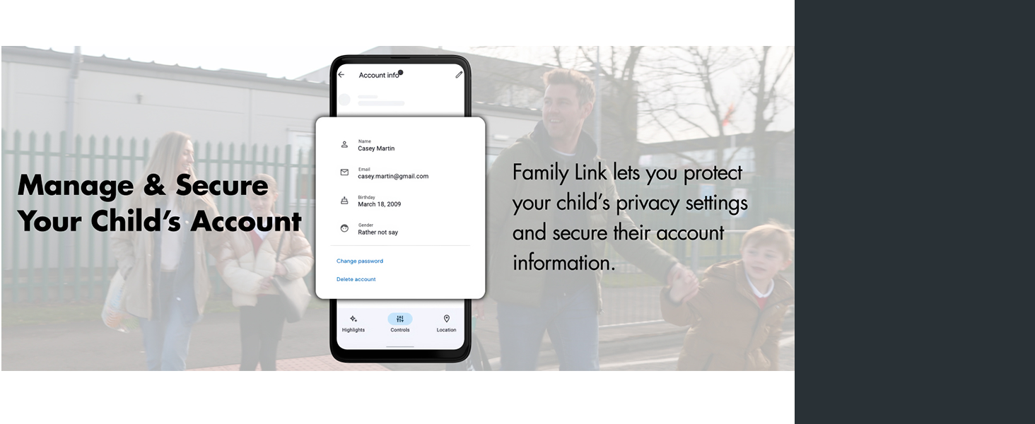 Manage ans Secure your child account