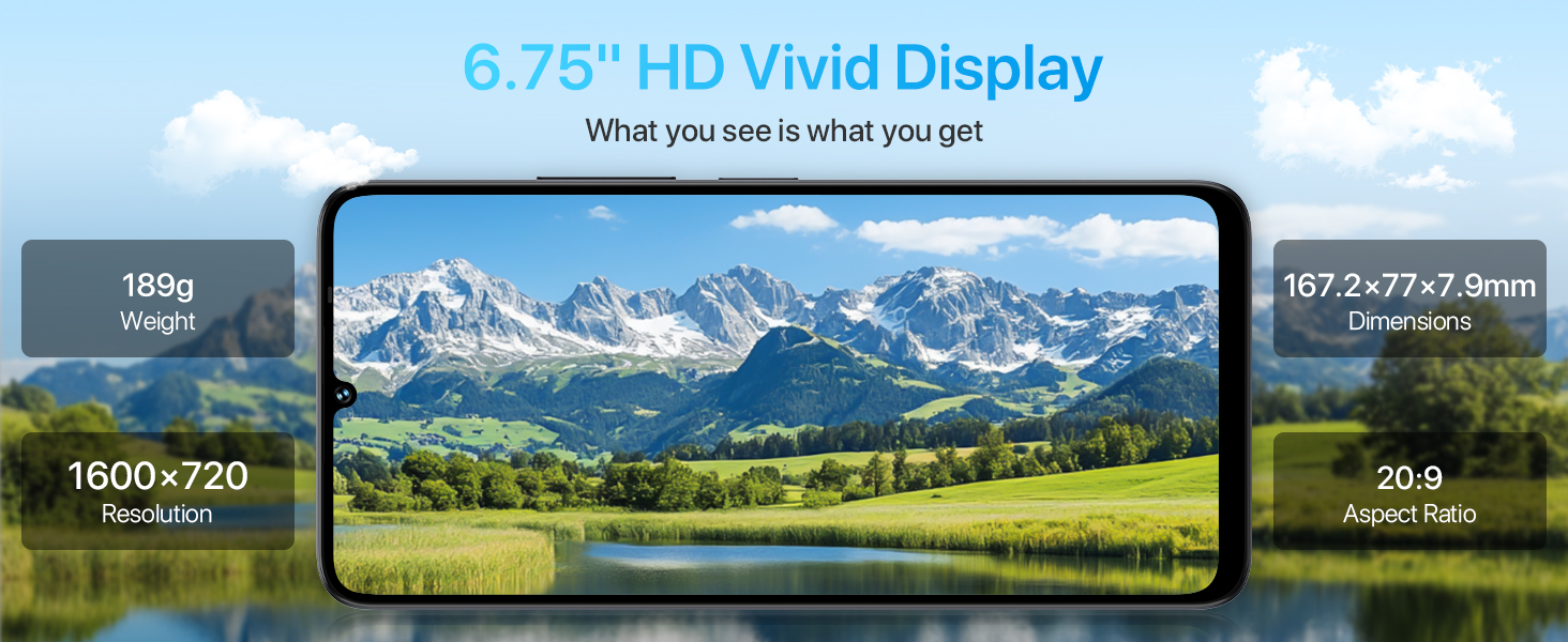 6.75"HD+ Display