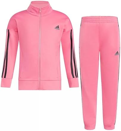 adidas Girls Zip Front Classic Tricot Jacket and Joggers SetTricot Track Set