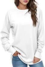 AURUZA Sweatshirt for Women Long Sleeve Crewneck Sweatshirt Women Causal Loose Fit Pullover Tunic Top Fall Clothes Shirts