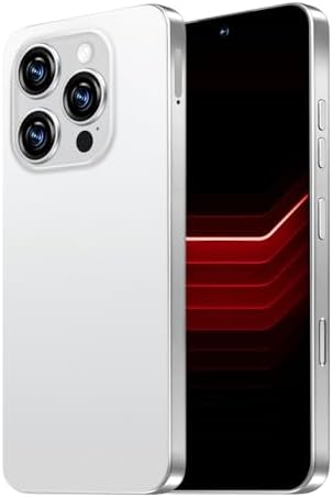 I16 ProMax Smartphone Unlocked Cell Phone, 6.99“ HD Screen 5G Phone, 8+256GB Phone Unlocked, 7000mAh, 68+108MP Zoom Camera, Fingerprint Button Unlock-and take Photos,Dual SIM, Face ID (White)