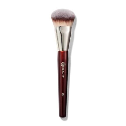 BK BEAUTY BRUSHES - 101 CONTOURED FOUNDATION BRUSH - Contoured Foundation Brush - Foundation Makeup Brushes - Face Brush For Liquid Or Cream Foundations