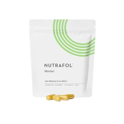 Nutrafol Women's Hair Growth Supplements Ages 18-44 Clinically Proven for Visibly Thicker and Stronger Dermatologist Recommended - 2 month supply 1 Refill