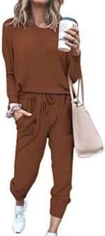 Bofell Lounge Sets for Women Two Piece Travel Outfits Sweatsuits 2 Piece Fashion 2024 Trendy Pajamas