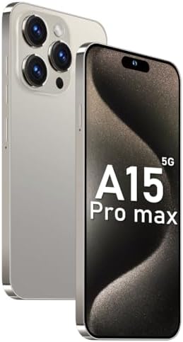 A15 Promax 5G Android Phone 2024 Android 13 Unlocked Cell Phones with 6.8" FHD Screen Mobile Phones 50MP+24MP 6800 mAh DualSIM Face ID Snapdragon 8cen2(Titan Grey)