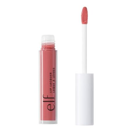 e.l.f. Lip Lacquer, Nourishing, Non-Sticky Ultra-Shine Lip Gloss With Sheer Color, Infused With Vitamins A & E, Vegan & Cruelty-Free, Wild Rose