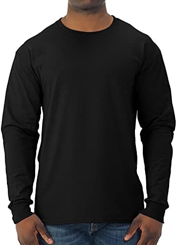 Jerzees Men's Dri-Power Cotton Blend Long Sleeve Tees, Moisture Wicking, Odor Protection, UPF 30+, Sizes S-3x