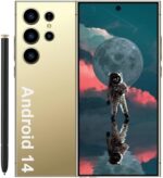 C24U Unlocked Cell Phone Android 14 with S Pen, 8GB+256GB Octa-core Smartphone Unlock Mobile Phone, 6800mAh Battery, 6.8" FHD+ 120Hz, 108MP Camera, Dual SIM Phone/GPS/Face ID - Gold