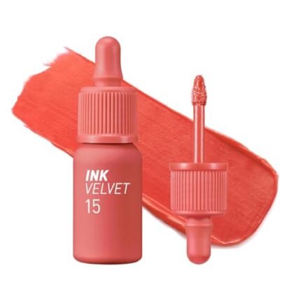 Peripera Ink the Velvet Lip Tint - High Pigment Color, Longwear, Weightless, Not Animal Tested, Gluten-Free, Paraben-Free (015 BEAUTY PEAK ROSE (NEW))