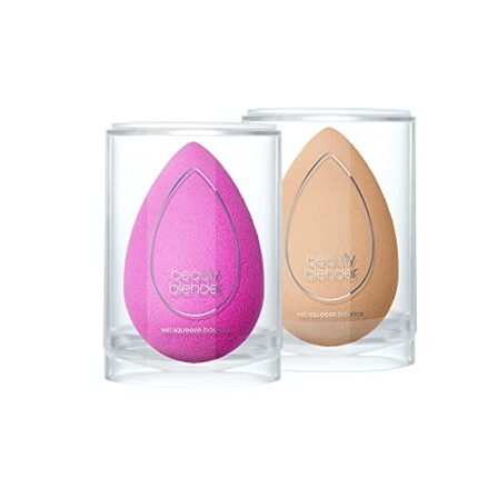 Beautyblender® | Original Pink + Nude Beauty Blender 2-Piece Bundle for Blending Foundations, Powders, and Creams, Super-Soft Foam for Streak-Free Application, Made in the USA, Reusable, Washable