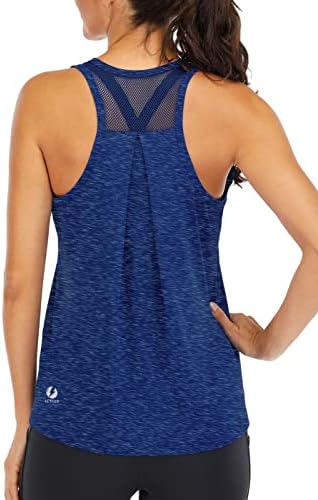 ICTIVE Workout Tops for Women Loose fit Racerback Tank Tops for Women Mesh Backless Muscle Tank Running Tank Tops