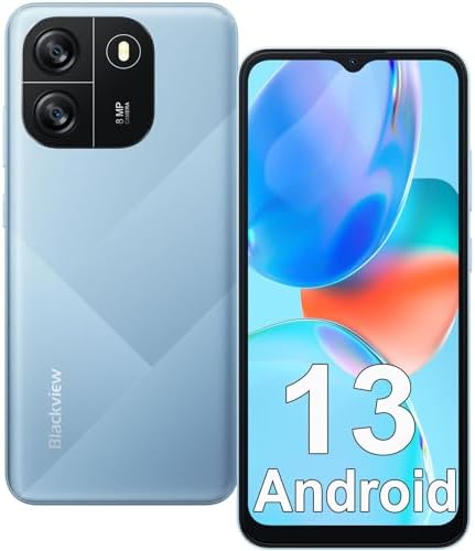 Blackview Wave 6C Android Phone Unlocked, Android 13 Cellphone, Octa-Core 5100mAh Unlocked Phone, 6.52" HD+, 4GB+32GB/SD 1TB, 8MP+5MP Smartphones, 4G Dual T-Mobile, Face ID, GPS/OTG, 3.5mm Headjack