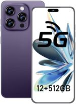 I16 ProMax Smartphone Unlocked Cell Phone, 6.99“ HD Screen5G Phone, 12+512GB phone unlocked, Android 13.0, 68+108MP Zoom Camera, Fingerprint Button Unlock-and take photos,Dual SIM (Deep Purple)