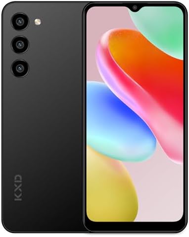 KXD A09 Smartphone | 2024 | 6.56-Inch Screen Cell Phone | 4000 mAh Battery | 8/128GB | Android 12 Unlocked Mobile Phone | 13 MP + 8MP Main/Front Camera | US Version | Black