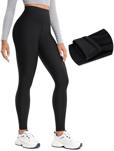 CRZ YOGA Thermal Fleece Lined Leggings Women 28'' - Winter Warm Workout Hiking Pants High Waisted Yoga Tights Full Length