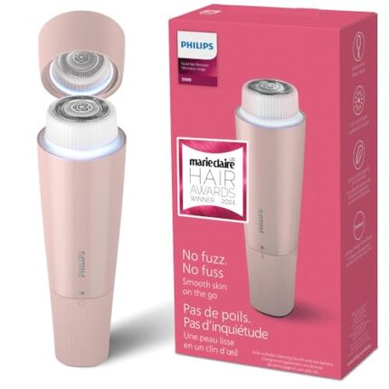 Philips Facial Hair Remover 5000 Series, Personal Groomer for Women, Cordless and Compact, with Hypoallergenic Head, Gentle and Quick Facial Hair Removal, Easy Touch-Ups, Model BRR454/00