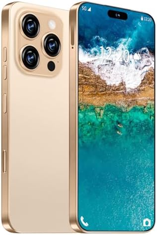 Huness I16 ProMAX 12+512GB Smartphone Unlocked Cell Phone,6.99" HD Screen Unlocked Phones,Battery 7000mAh Android 13,Face ID/Fingerprint Button unlock/Photos/5G/Dual SIM/GPS (Gold, 12+512)