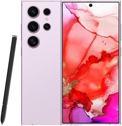 5G S24 Ultra Unlocked Cell Phones, 8+256GB+128GB Smartphone, Android 13.0, Long Battery Life 6800mAh, 6.8" HD Screen with 128GB Memory Card, Face ID/Dual SIM/5G/GPS/US Version (Pink)