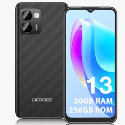 DOOGEE N50 PRO Cell Phone,Android 13 Smartphone,20GB+256GB(1TB TF),6.52" HD+,50MP AI Camera Android Phone,18W Fast Charge,4200mAh Battery Mobile Phones,Face Unlock/OTG-Black