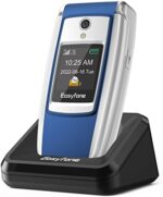 Easyfone T300 4G Unlocked Big Button Flip Cell Phone for Seniors, Clear & Loud Sound and Hearing aid Compatible, SOS Button, SIM Card Included, Big Battery with a Charging Dock, FCC Certified (Blue)