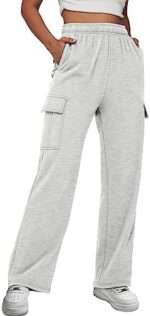 AUTOMET Womens Cargo Sweatpants Baggy Fleece High Waisted Joggers Sweat Pants Athletic Pants