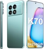 K70 5G Unlocked Phones 8GB+256GB 8-Core Android Phones 2024 Android 13 Cell Phones 6.7" HD Screen 24MP+50MP Camera 6200mAh Battery Standby 5G Dual SIM Smartphones(Green)