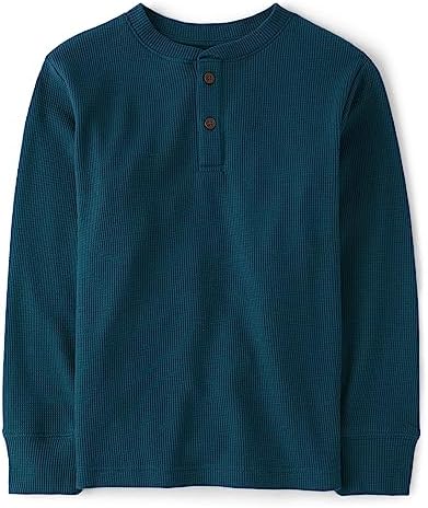 The Children's Place Boys' Long Sleeve Thermal Henley Shirt