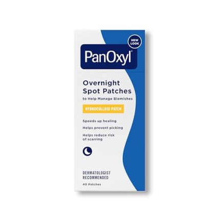 PanOxyl PM Overnight Spot Patches, Advanced Hydrocolloid Healing Technology, Fragrance Free, 40 Count Pack of 1