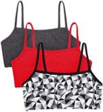 Fruit of the Loom Women's Spaghetti Strap Cotton Pull Over 3 Pack Sports Bra