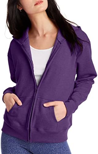 Hanes Women's Hoodie, Ecosmart Fleece Full-zip Hoodie, Zip-up Hooded Sweatshirt