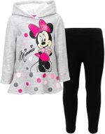 Disney Minnie Mouse Mickey Mouse Pullover Fleece Hoodie and Leggings Outfit Set Infant to Big Kid Sizes (12 Months - 14-16)