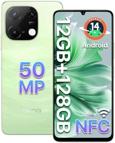 UMIDIGI G9C Android 14 Unlocked Cellphone,Octa-core 12GB +128GB Expand 1TB Unlocked Smartphone,6.75" HD+ 90Hz,5000mAh Battery,50MP Camera,GPS,BT 5.4,NFC,AI Face Unlock,Warranty,Green