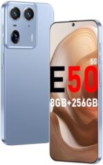 E50 Ultra 5G Cell Phones 2024 Android 13 Android Phone 24MP+50MP Camera 6.8-inch HD Screen 8GB+256GB 8-Core Dual SIM Smartphone 6800 mAh Battery Snapdragon 8cen2(Glacial Blue)