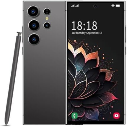 C24 Ultra Unlocked Phone, 6.8" HD Unlocked Android 14 Phones, 8GB+256GB Storage Smartphone, Octa Core CPU, 6800mAh Battery, Face ID/Dual SIM Cell Phone (Black)