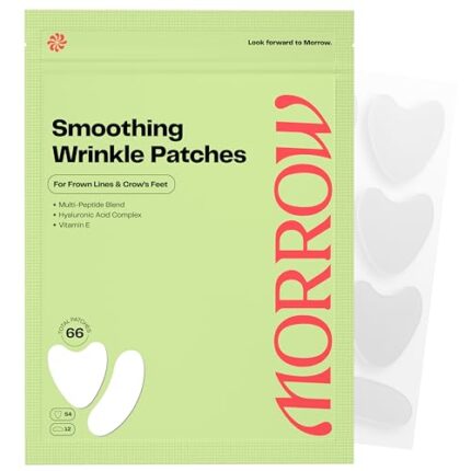 Morrow Beauty - Peptide-Infused Smoothing Wrinkle Patches - Overnight Patches for Fine Lines and Wrinkles, Anti Aging Stickers for Crow's Feet, Elevens, Smile Lines (66 Count) - Made in Korea