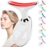 Facial Massager Red-Light-Therapy-for-Face and Neck, Face 𝖲 culpting Wand with 7 Color (White)