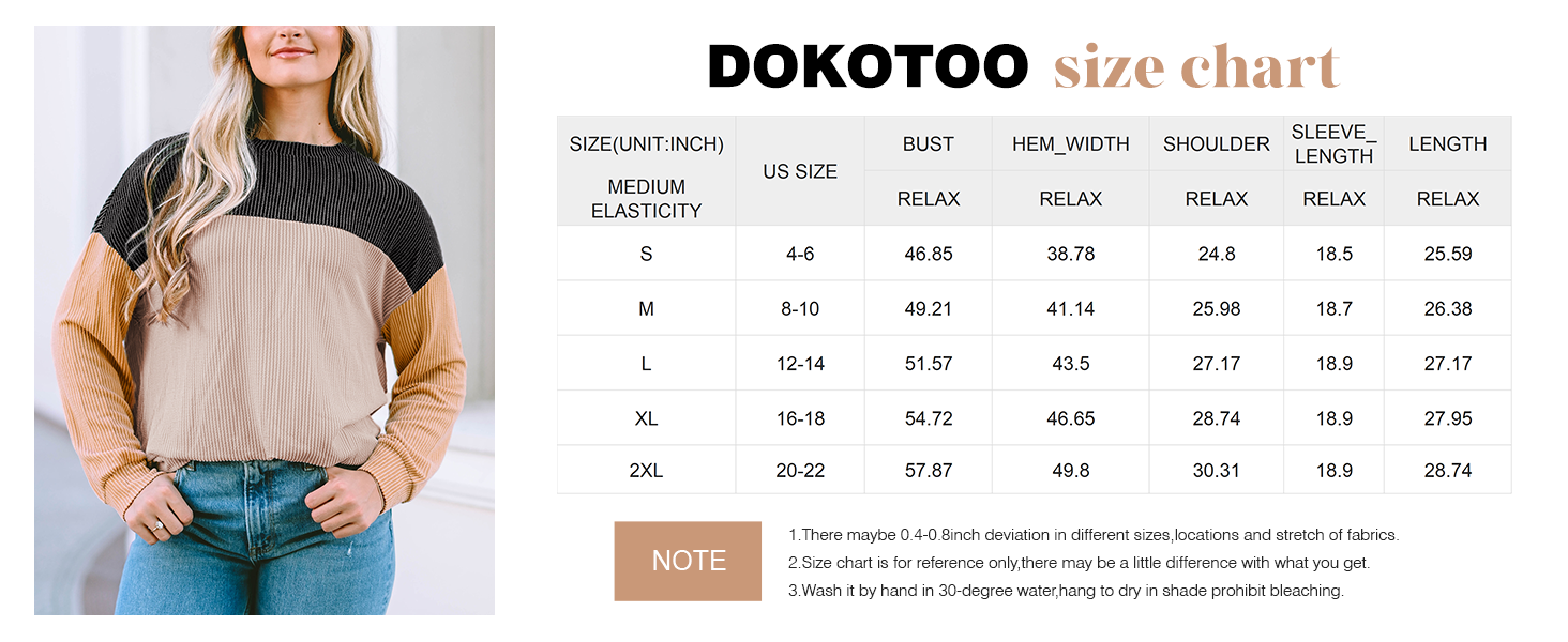 Dokotoo Womens Fashion Color Block Shirts