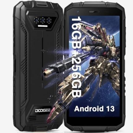 DOOGEE S41 MAX Rugged Smartphones, 16GB + 256GB/1TB Unlock Mobile Phones, Android 13 Rugged Phone, 6300mAh Battery, 5.5" HD+ Rugged Mobile Cell Phone, IP68/69K/Dual 4G SIM/Face ID/OTG/NFC/GPS, Black