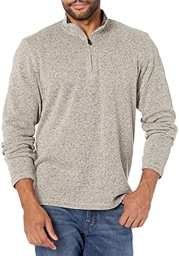 Wrangler Authentics Men's Long Sleeve Fleece Quarter-Zip Sweater