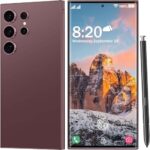 C24 Ultra 5G Unlocked Phones,8+256GB Android13 Smartphone Battery 6800mAh 6.8" HD Screen Unlocked Cell Phone,48MP+108MP Camera/Built in Pen/Dual SIM/Fingerprint Lock/Face (Wine Red)